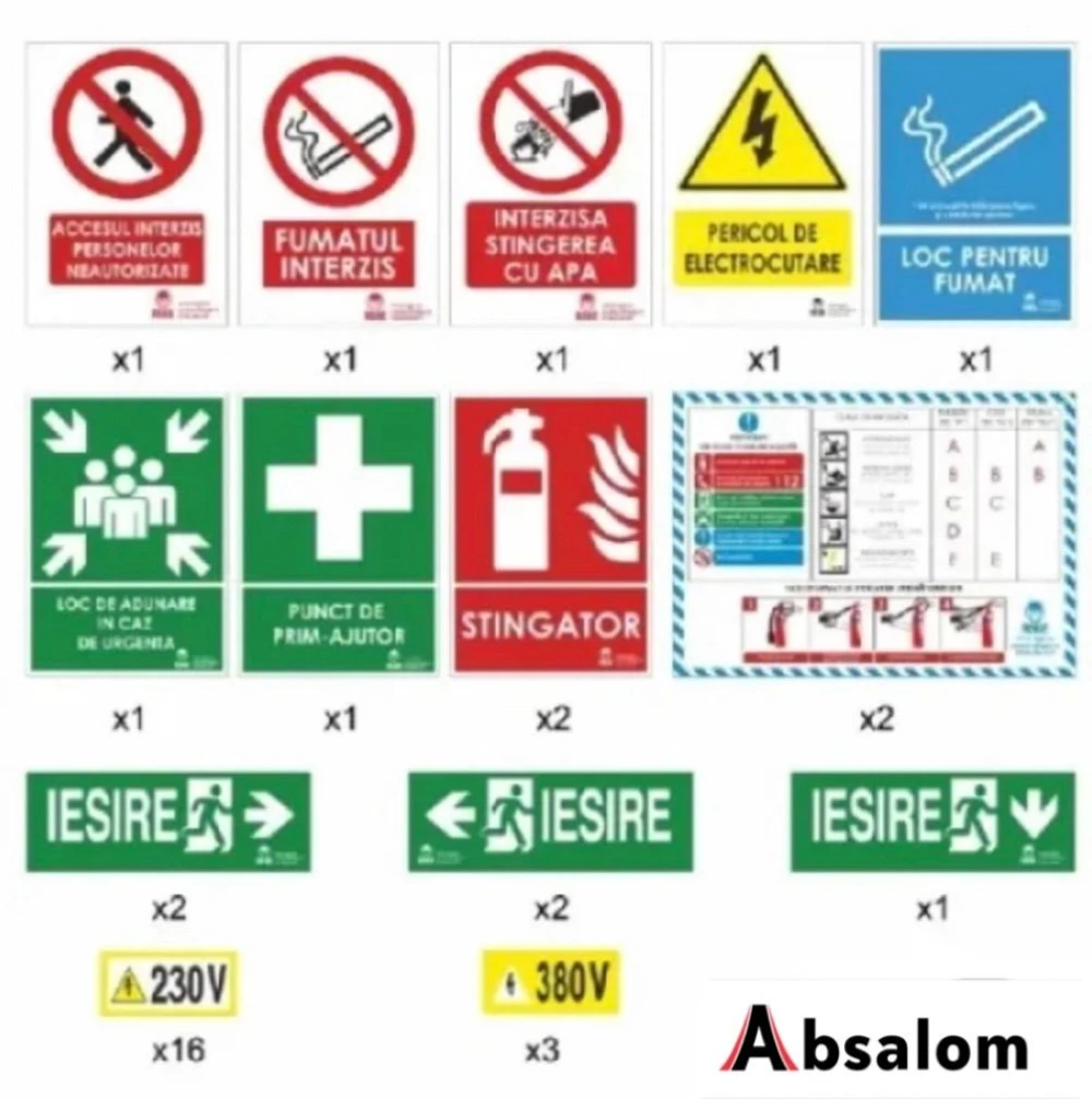 Set autocolante PSI (35 Autocolante) din PVC pentru firme